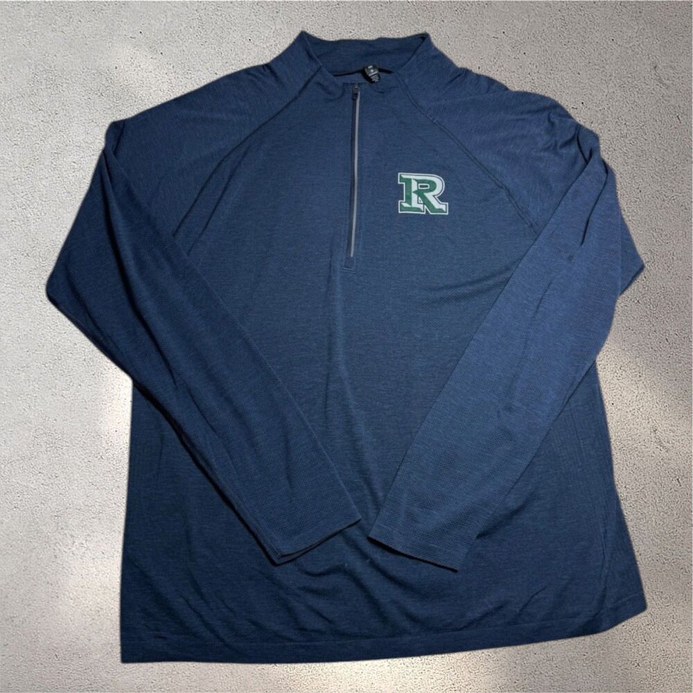 Lululemon Mens Quarter Zip Pullover XXL Navy Blue R Logo Mock Neck Athleisure